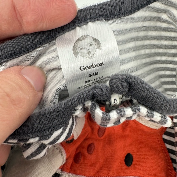 Lot of 5 3-6 Month Zippered Sleepers 100% Cotton Pajamas casual Gerber - Picture 8 of 9